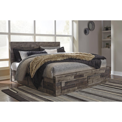  Benchcraft Derekson B200B19 King Panel Bed with 4 Storage Drawers IMAGE 2