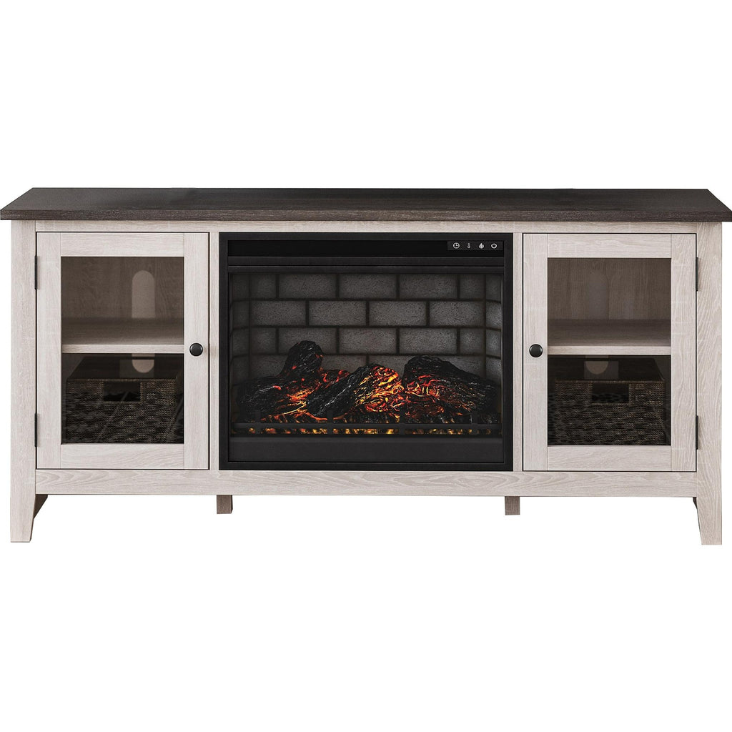 Signature Design by Ashley Dorrinson W287W3 60" TV Stand with Electric Fireplace IMAGE 1