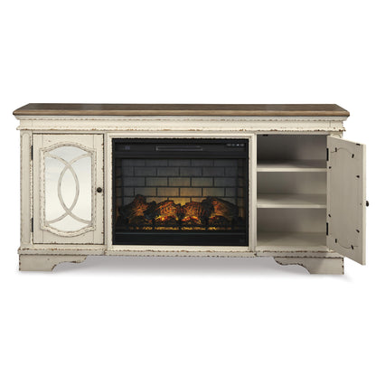 Signature Design by Ashley Realyn W743W2 74" TV Stand with Electric Fireplace IMAGE 2