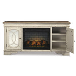 Signature Design by Ashley Realyn W743W2 74" TV Stand with Electric Fireplace IMAGE 2