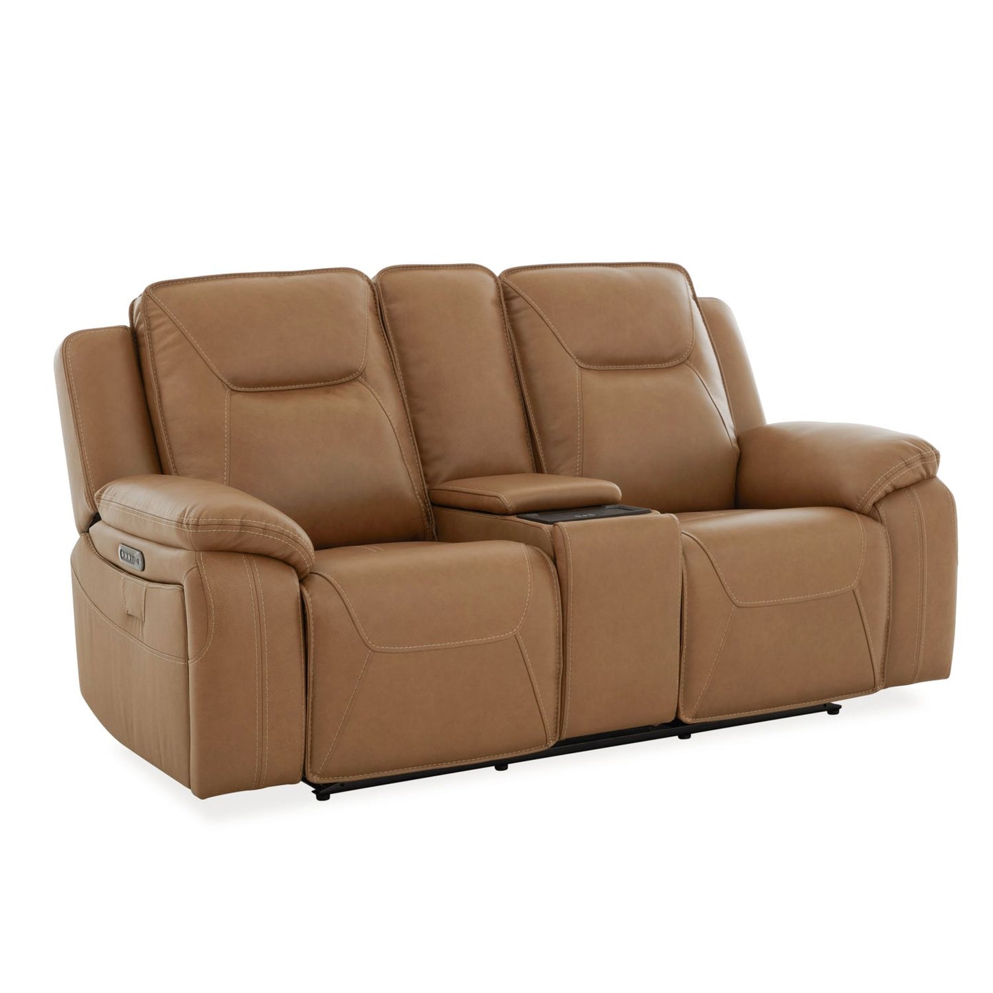 Callihan Reclining Loveseat W/Console in York Butternut Leather by Liberty Furniture
