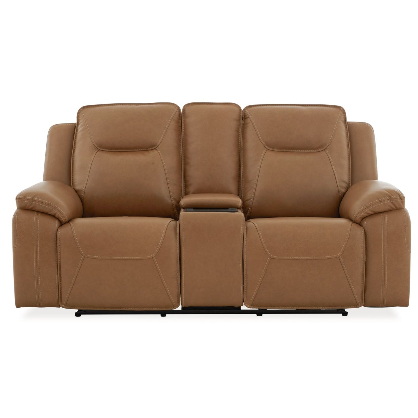 Callihan Reclining Loveseat W/Console in York Butternut Leather by Liberty Furniture