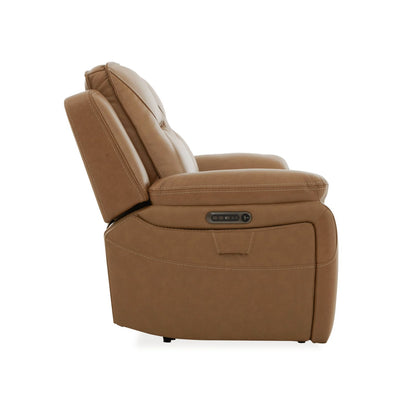 Callihan Reclining Loveseat W/Console in York Butternut Leather by Liberty Furniture