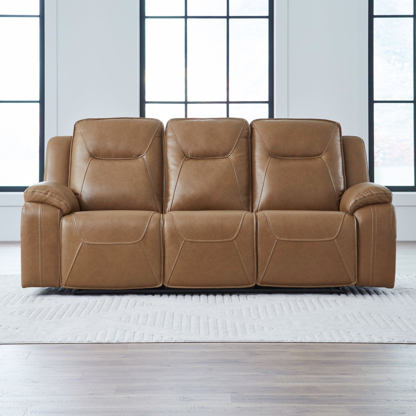 Callihan Reclining Sofa in York Butternut Leather by Liberty Furniture