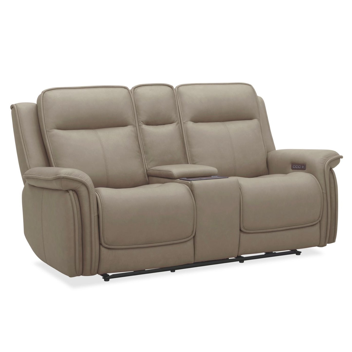 Cora Reclining Loveseat W/Console in Aline Cashmere Leather by Liberty Furniture