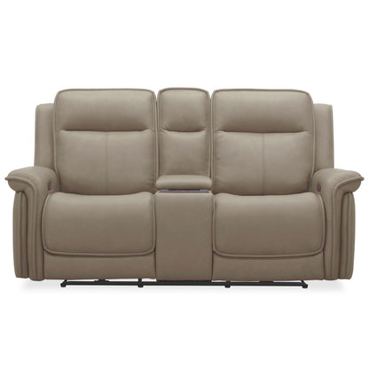 Cora Reclining Loveseat W/Console in Aline Cashmere Leather by Liberty Furniture