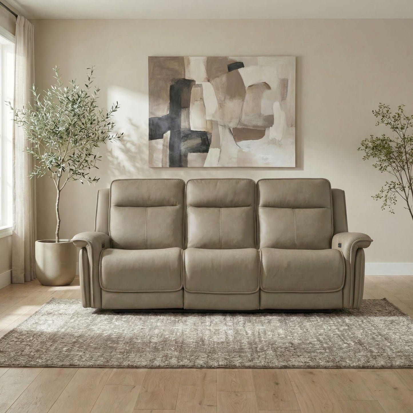 Cora Reclining Sofa in Aline Cashmere Leather by Liberty Furniture