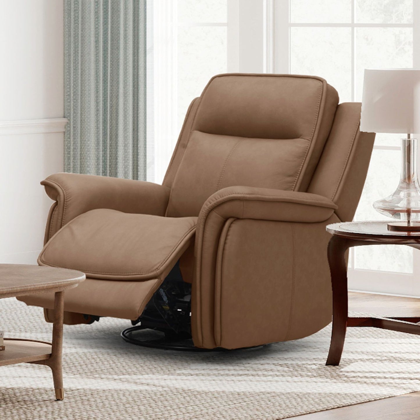 Cora Recliner in Aline Toast Leather by Liberty Furniture