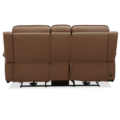 Cora Reclining Loveseat in Aline Toast Leather by Liberty Furniture