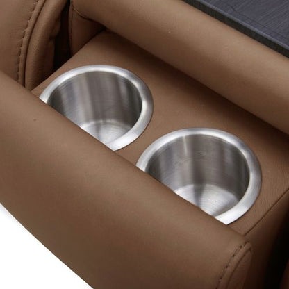 Cora Reclining Loveseat in Aline Toast Leather by Liberty Furniture
