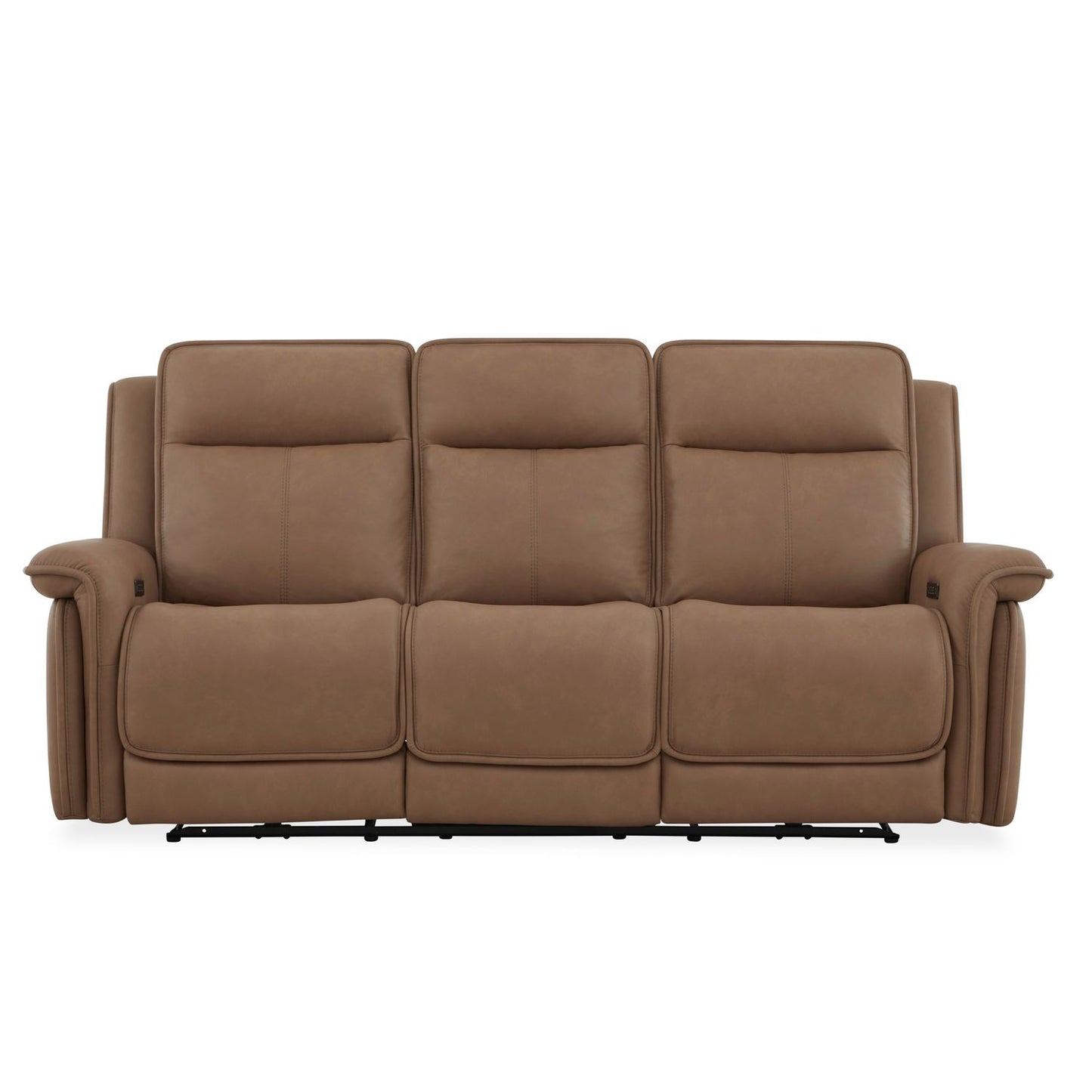 Cora Reclining Sofa in Aline Toast Leather by Liberty Furniture