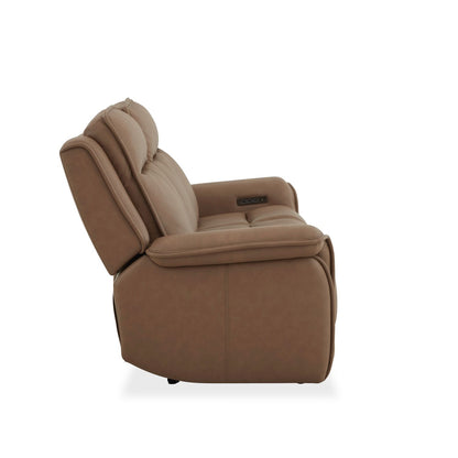 Cora Reclining Sofa in Aline Toast Leather by Liberty Furniture