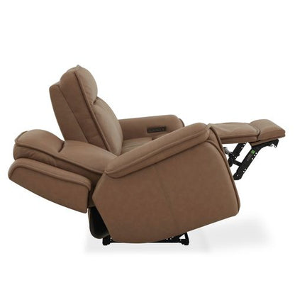Cora Reclining Sofa in Aline Toast Leather by Liberty Furniture