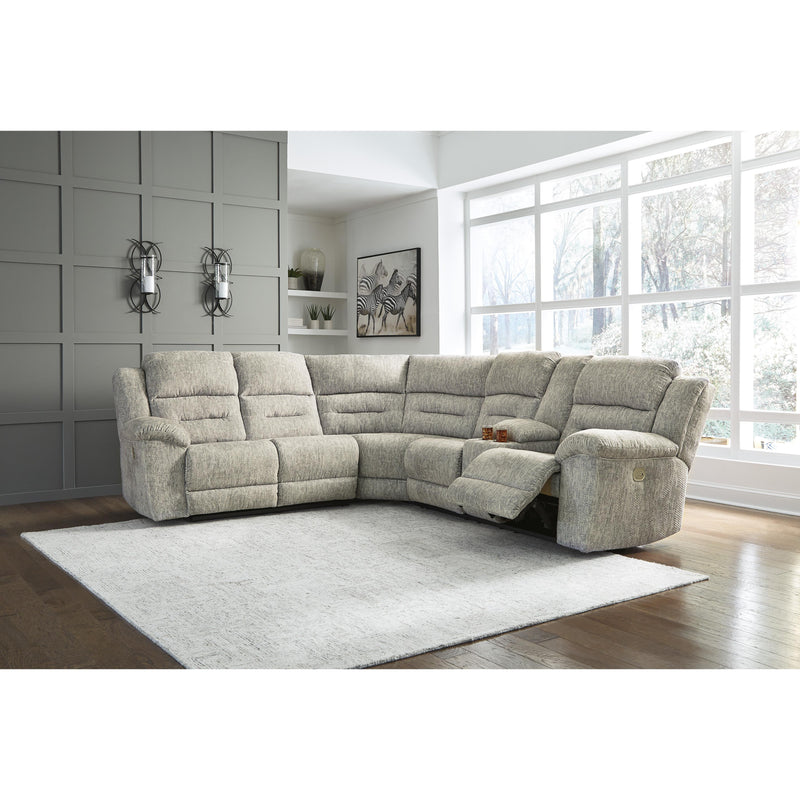 Signature Design by Ashley Family Den Power Reclining Fabric 3 pc Sectional 5180201/5180277/5180290 IMAGE 2