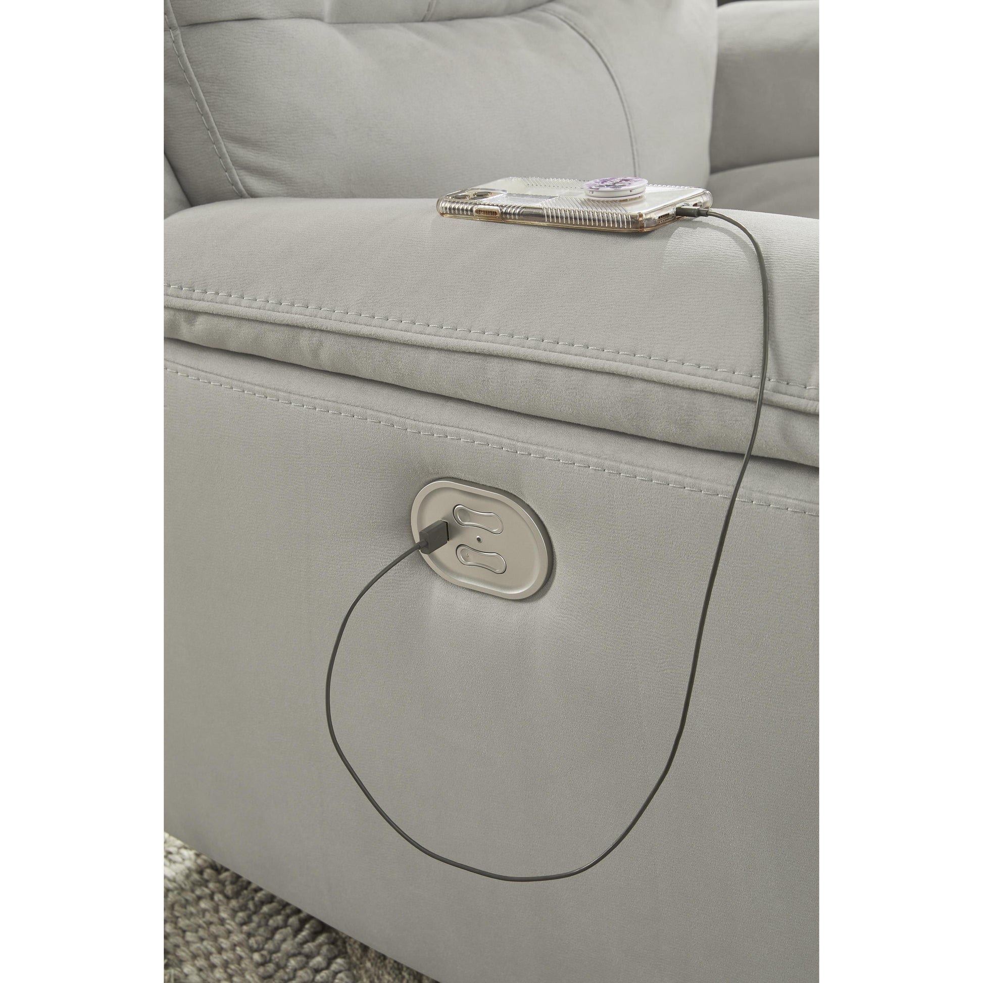 Signature Design by Ashley Next-Gen Gaucho Power Reclining Leather Look Loveseat 6080618 IMAGE 8