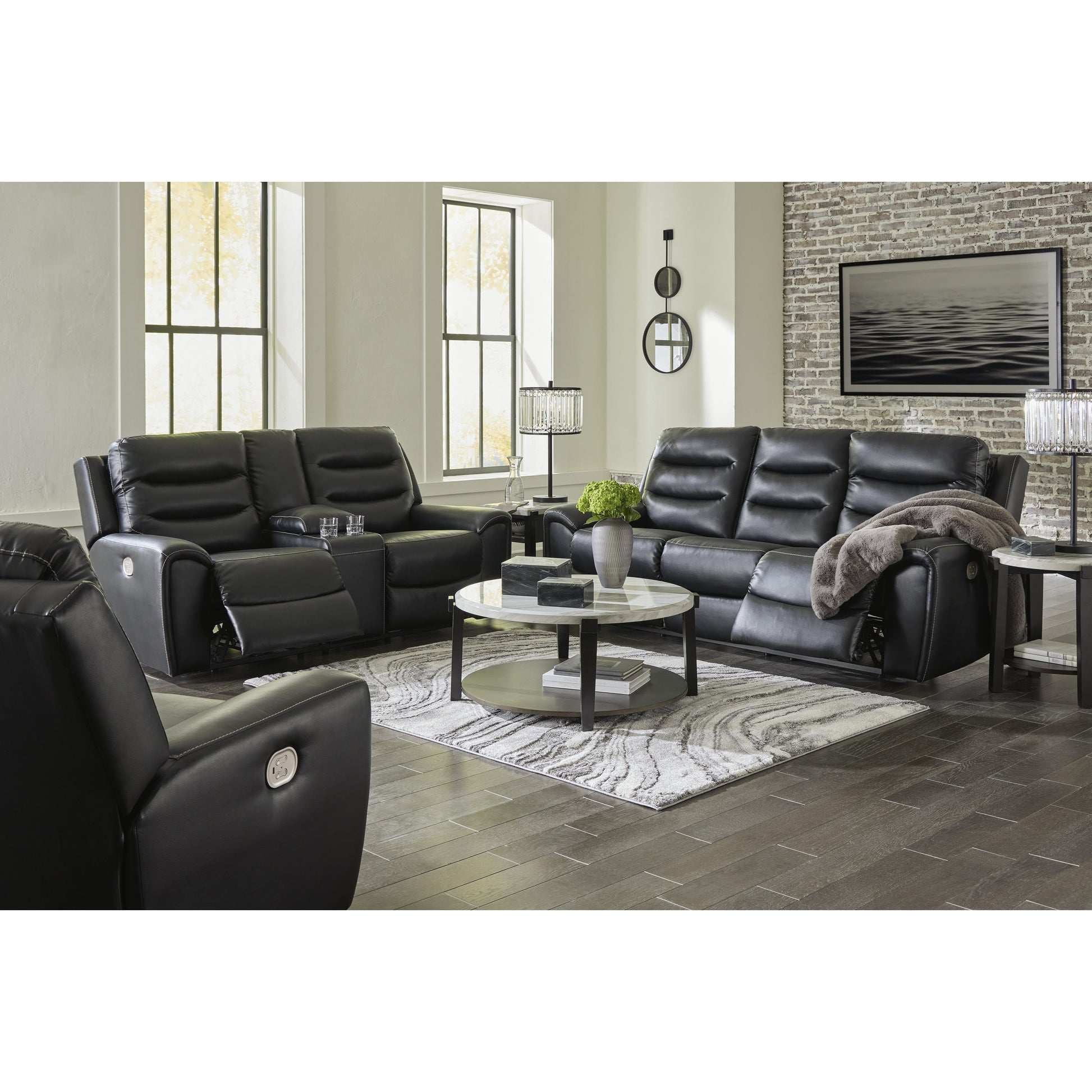 Signature Design by Ashley Warlin Power Reclining Leather Look Loveseat 6110518 IMAGE 15