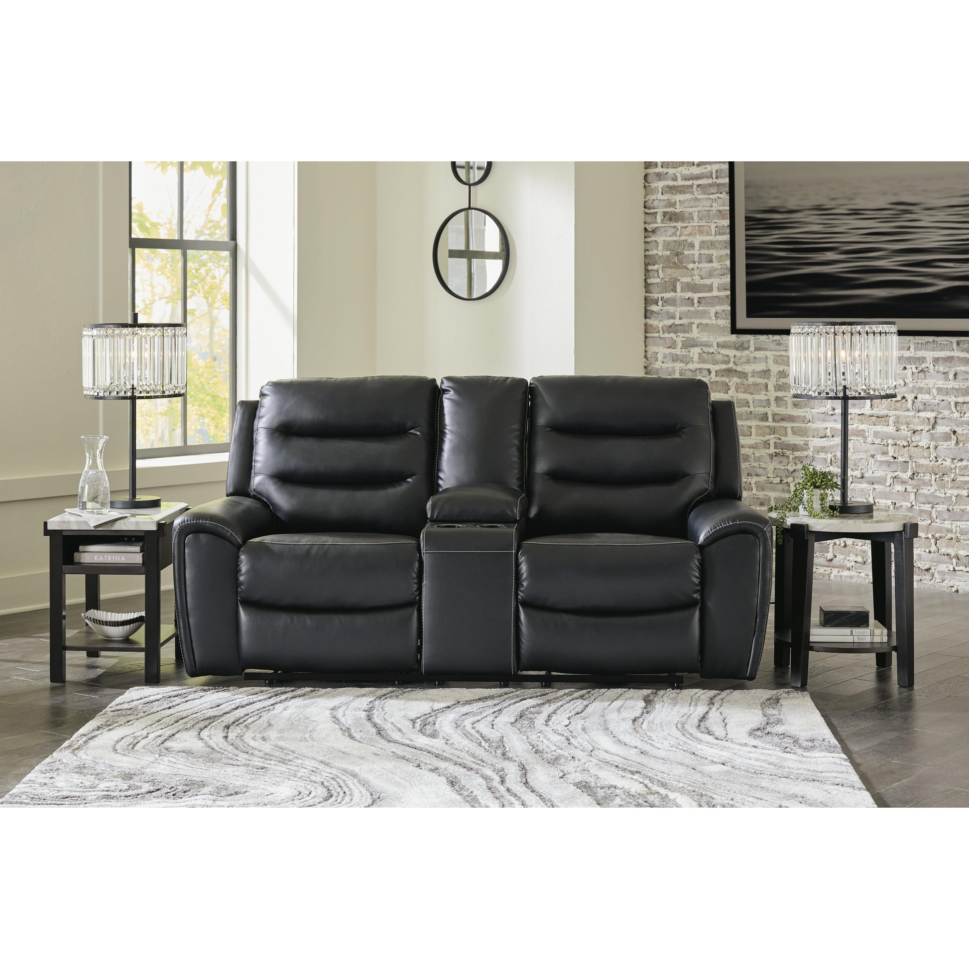 Signature Design by Ashley Warlin Power Reclining Leather Look Loveseat 6110518 IMAGE 6