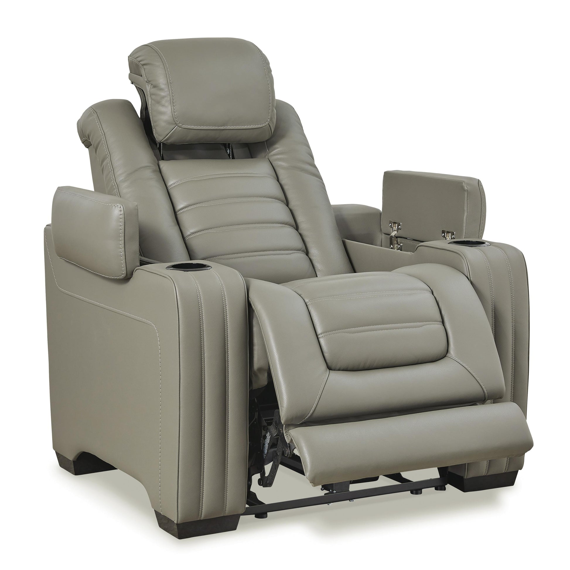 Signature Design by Ashley Backtrack Power Leather Match Recliner U2800513 IMAGE 2