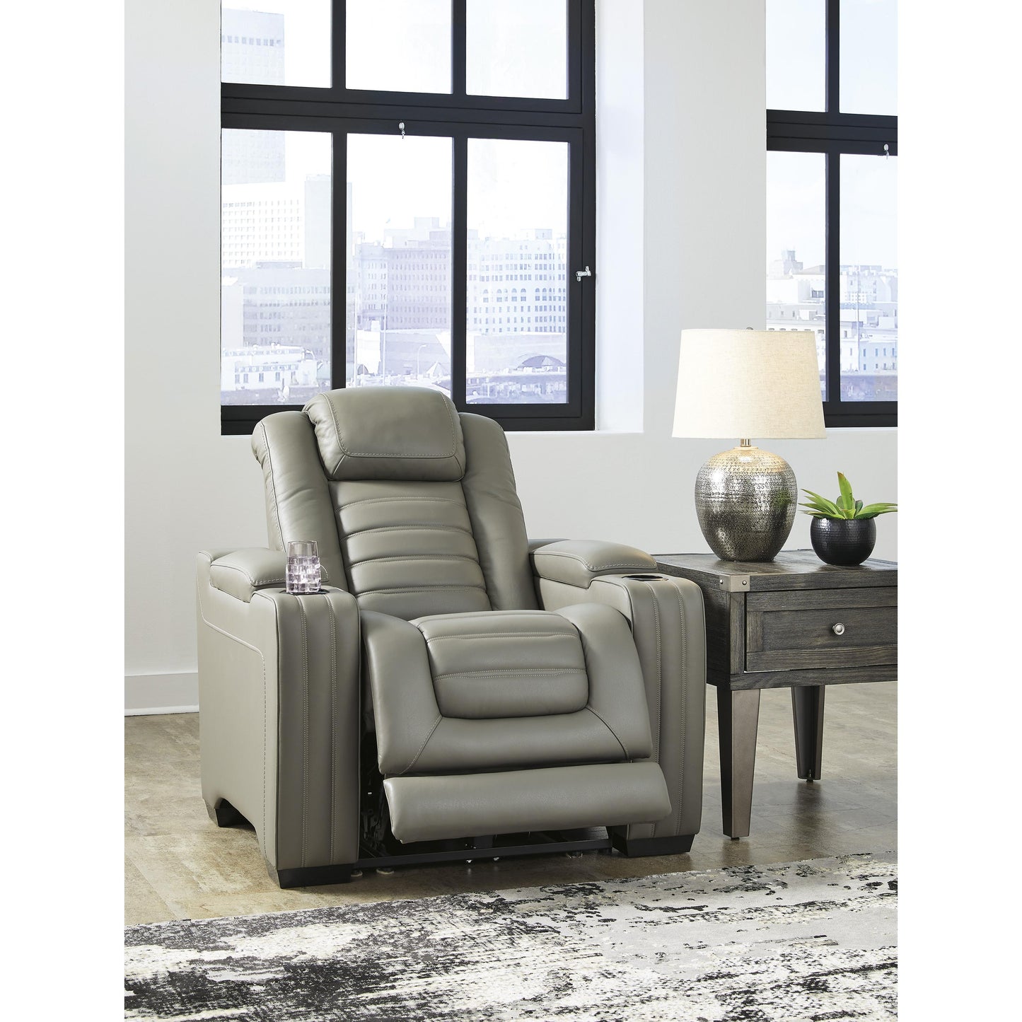 Signature Design by Ashley Backtrack Power Leather Match Recliner U2800513 IMAGE 7