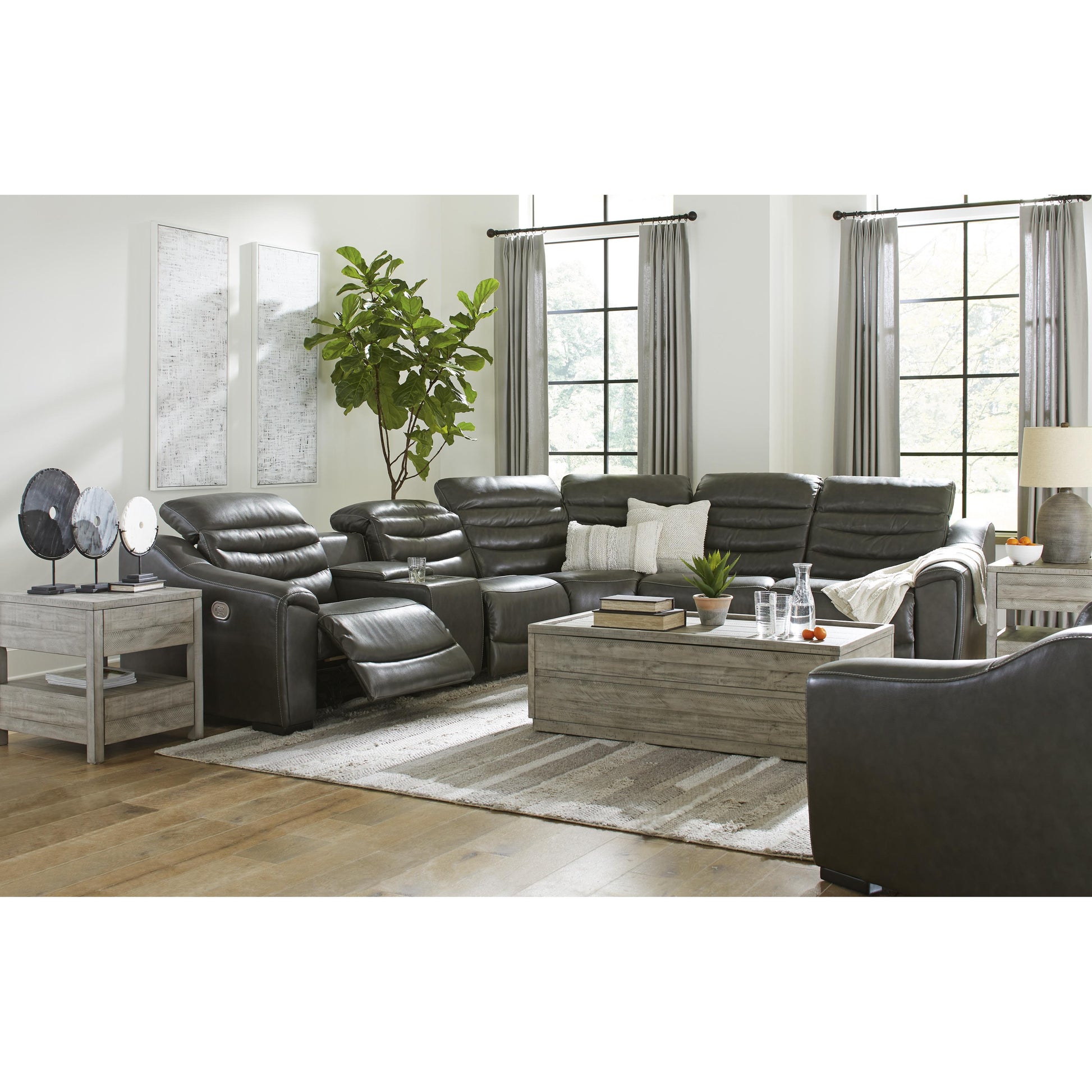 Signature Design by Ashley Center Line Power Leather Match Recliner U6340413 IMAGE 9