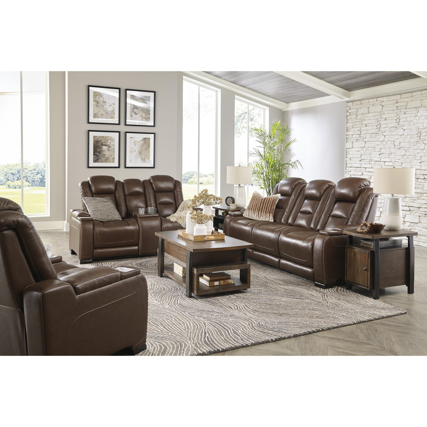 Signature Design by Ashley The Man-Den Power Leather Match Recliner U8530613 IMAGE 13