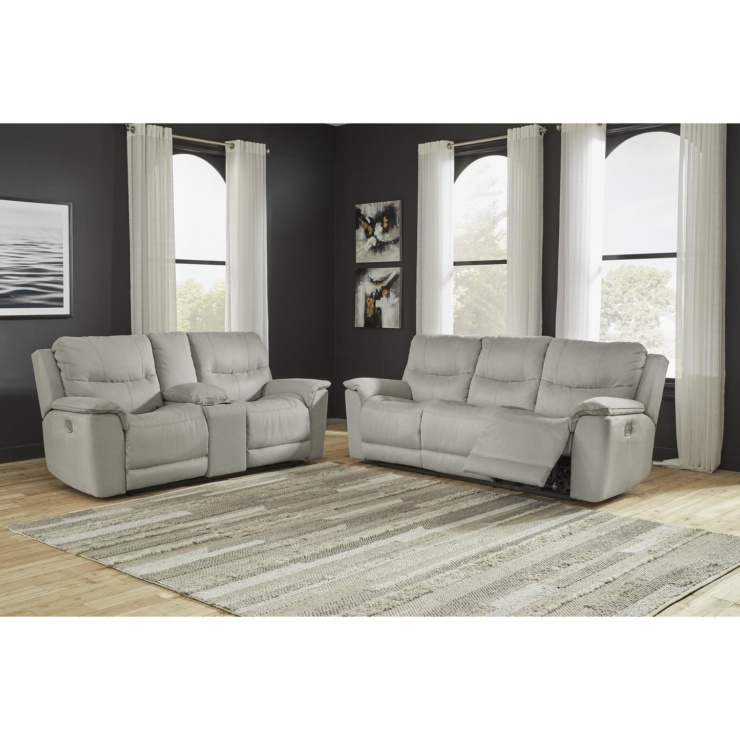 Signature Design by Ashley Next-Gen Gaucho Power Reclining Leather Look Sofa 6080615 IMAGE 8