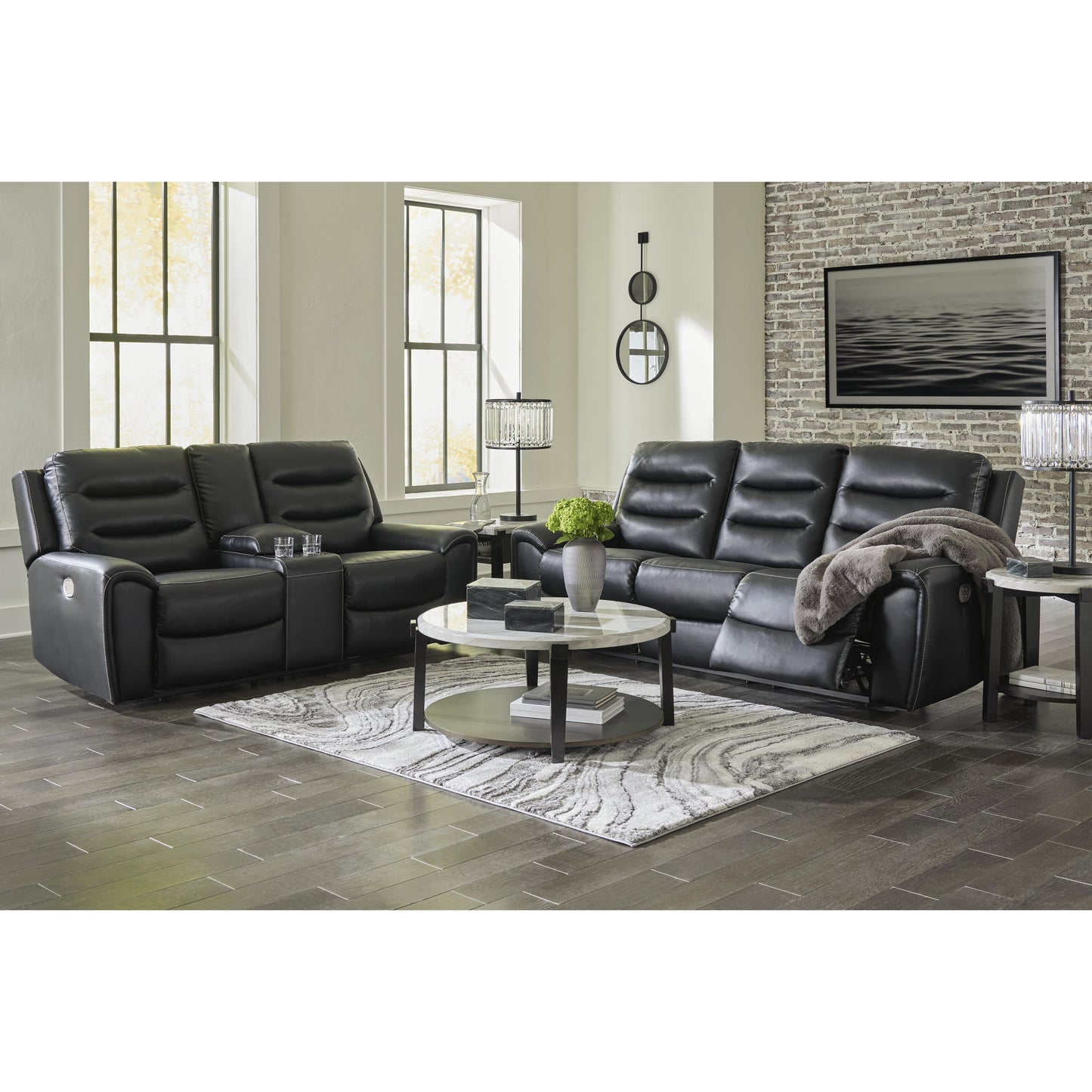Signature Design by Ashley Warlin Power Reclining Leather Look Sofa 6110515 IMAGE 11