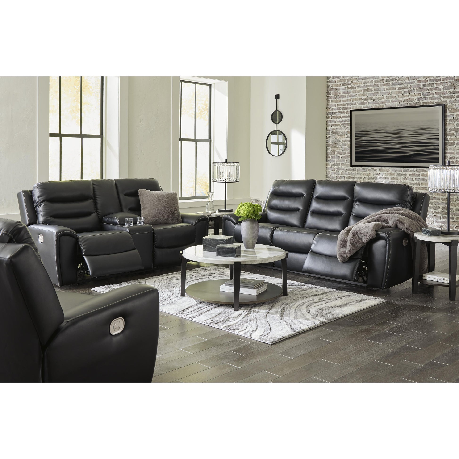 Signature Design by Ashley Warlin Power Reclining Leather Look Sofa 6110515 IMAGE 13