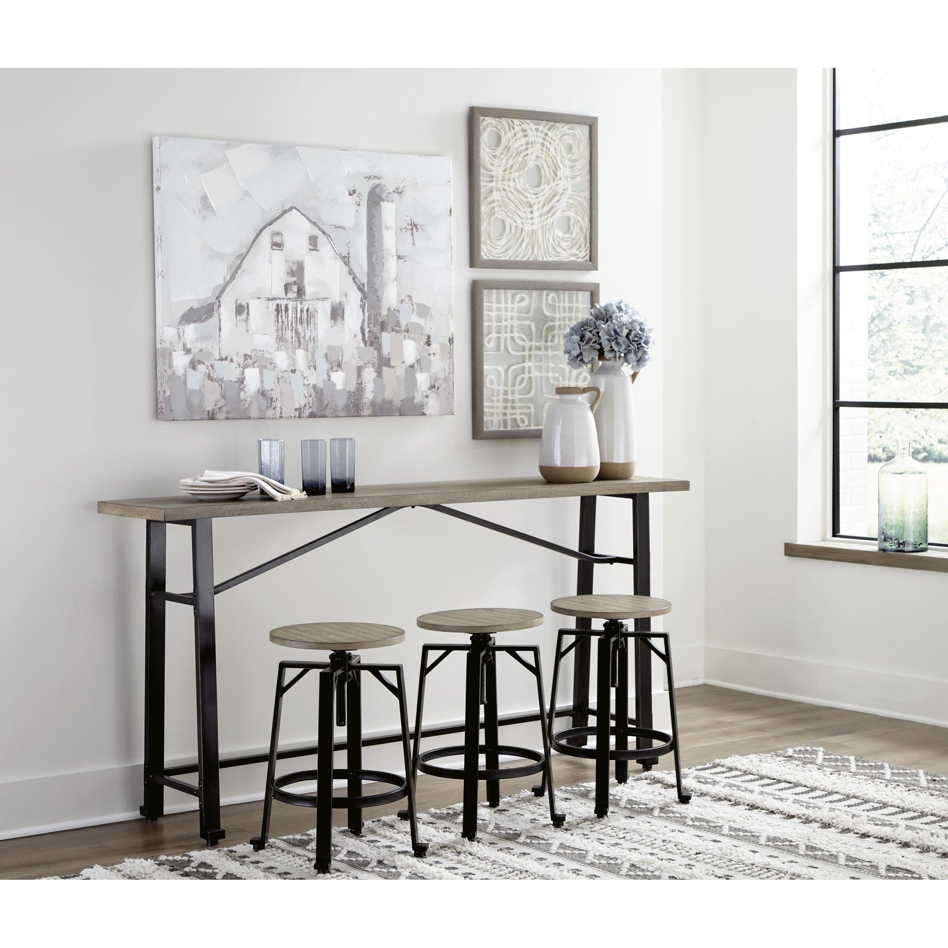 Signature Design by Ashley Lesterton Counter Height Dining Table with Trestle Base D334-52 IMAGE 11