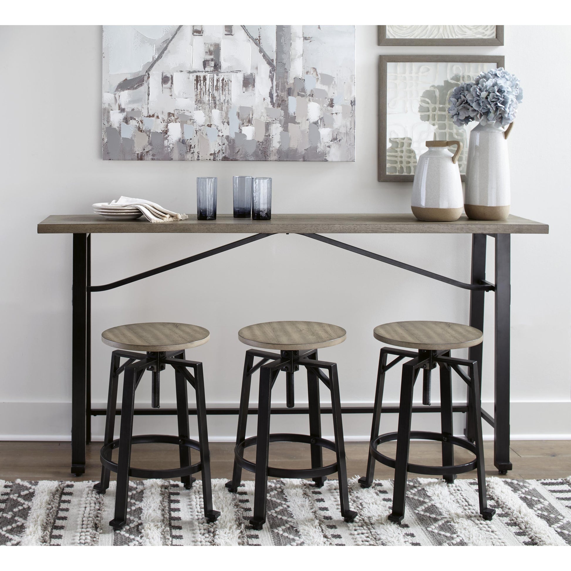 Signature Design by Ashley Lesterton Counter Height Dining Table with Trestle Base D334-52 IMAGE 14
