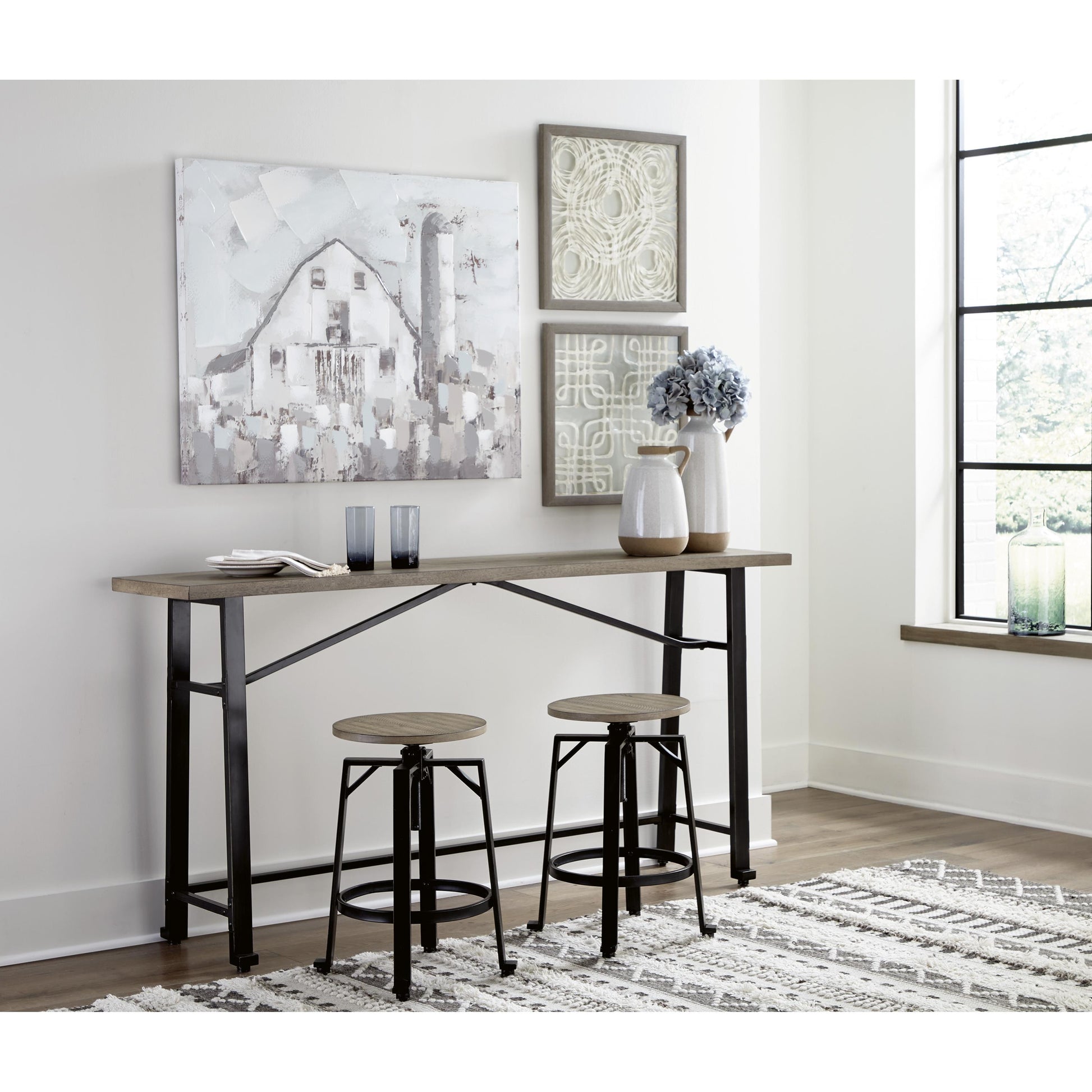 Signature Design by Ashley Lesterton Counter Height Dining Table with Trestle Base D334-52 IMAGE 15