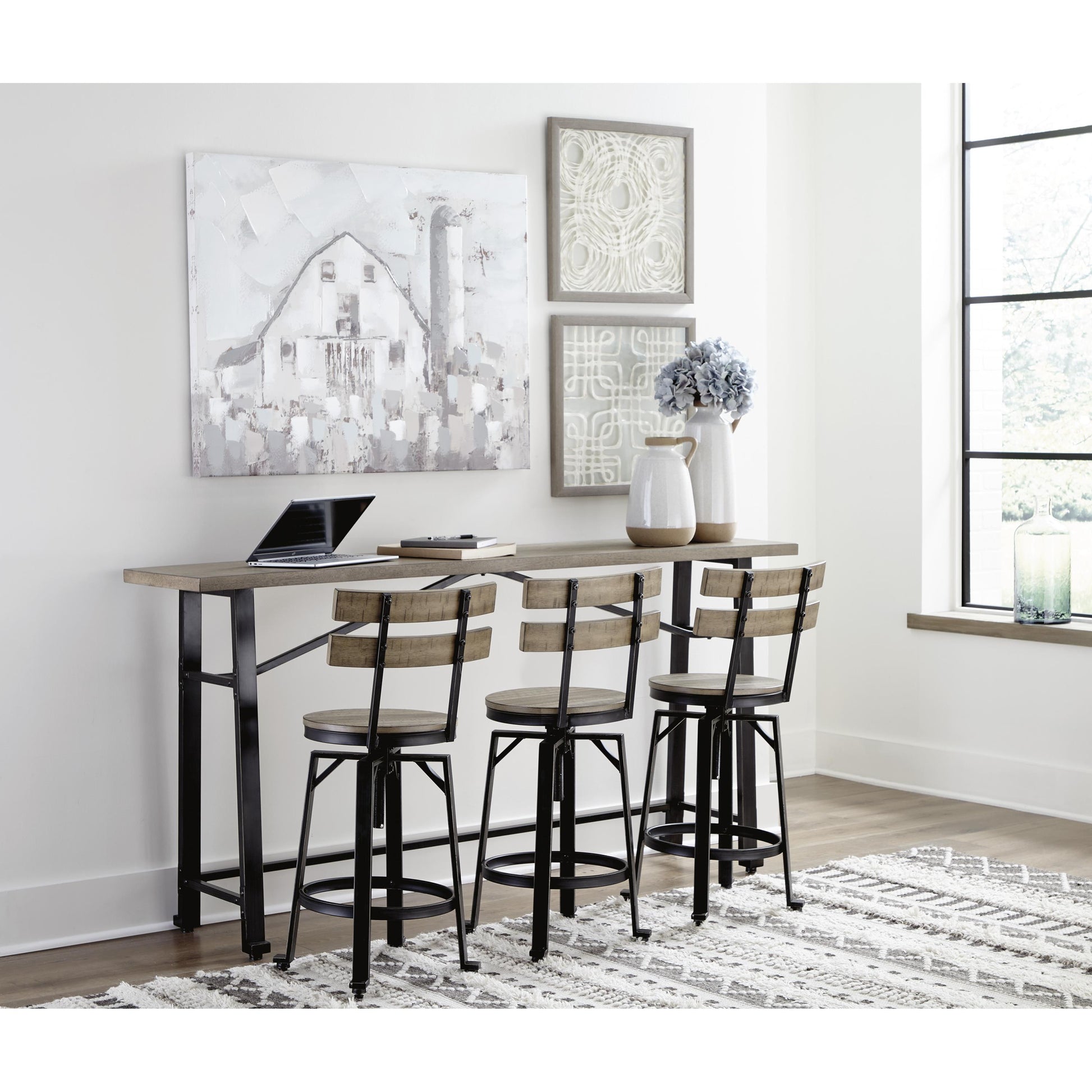 Signature Design by Ashley Lesterton Counter Height Dining Table with Trestle Base D334-52 IMAGE 6