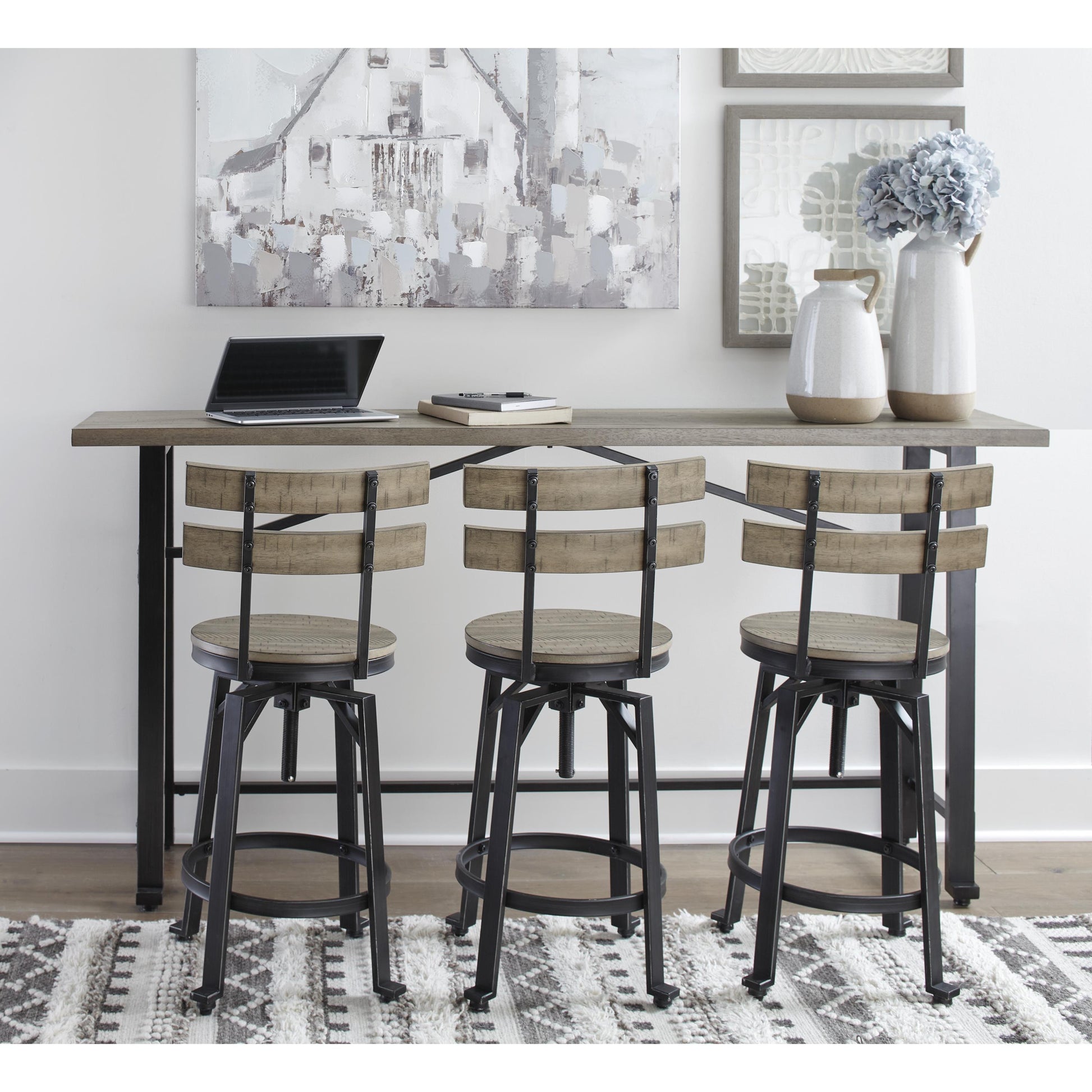 Signature Design by Ashley Lesterton Counter Height Dining Table with Trestle Base D334-52 IMAGE 9