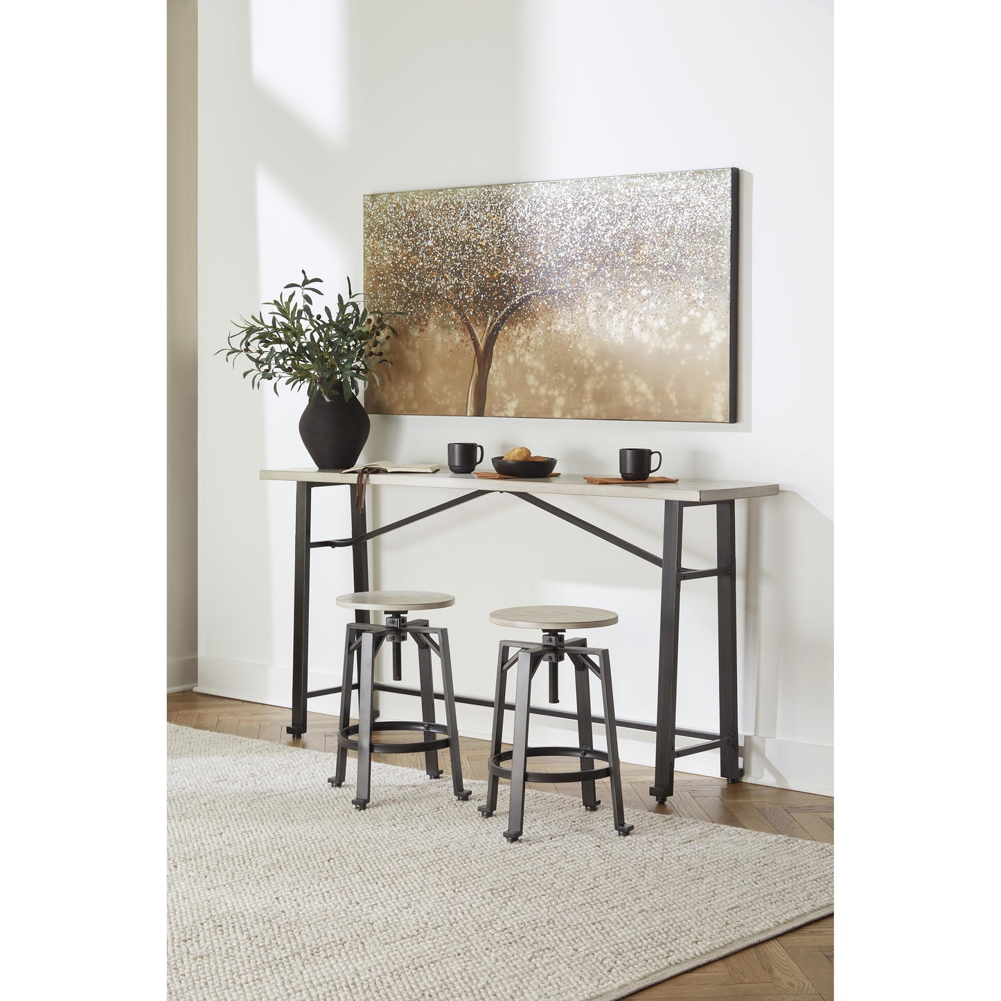 Signature Design by Ashley Karisslyn Counter Height Dining Table with Trestle Base D336-52 IMAGE 6