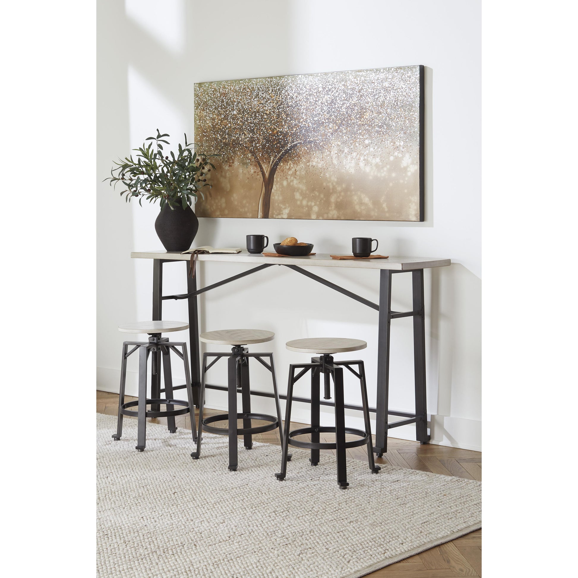 Signature Design by Ashley Karisslyn Counter Height Dining Table with Trestle Base D336-52 IMAGE 7