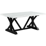 Elements International Tuscany Dining Table with Marble Top and Trestle Base CTC100DTTB IMAGE 1