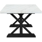 Elements International Tuscany Dining Table with Marble Top and Trestle Base CTC100DTTB IMAGE 3