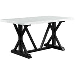 Elements International Tuscany Counter Height Dining Table with Marble Top and Trestle Base CTC100CTTB IMAGE 1