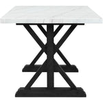 Elements International Tuscany Counter Height Dining Table with Marble Top and Trestle Base CTC100CTTB IMAGE 3
