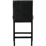 Elements International Meridian Faux Leather Counter Height Side Chair Set in Black IMAGE 4