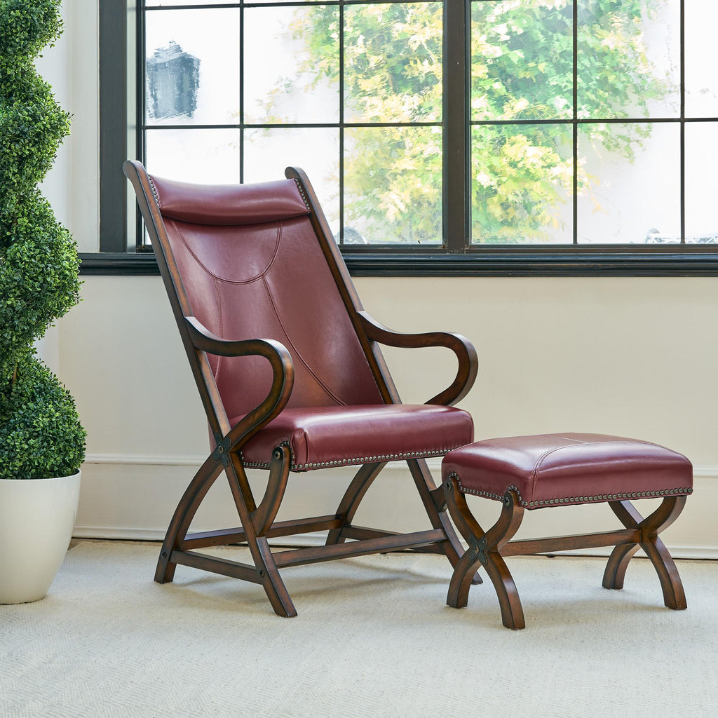 Elements International Hunter Stationary Leather Accent Chair LHT120101 IMAGE 1