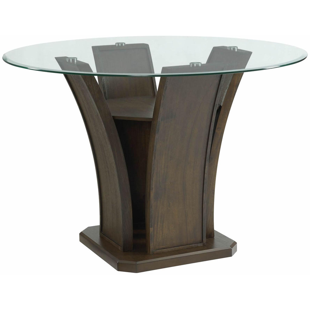 Elements International Round Dapper Counter Height Dining Table with Glass Top and Pedestal Base DPR500CDT IMAGE 1