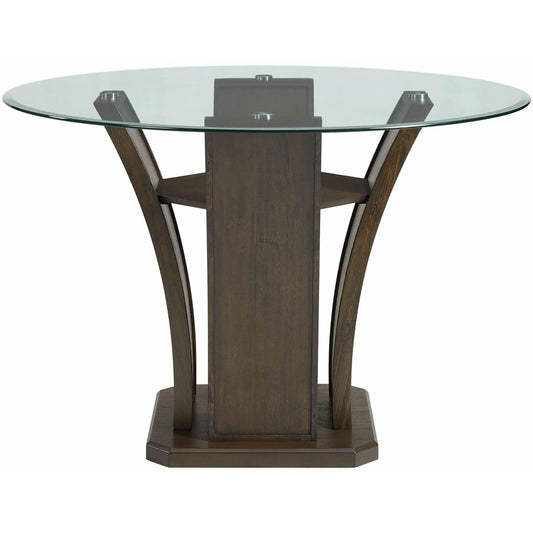 Elements International Round Dapper Counter Height Dining Table with Glass Top and Pedestal Base DPR500CDT IMAGE 2