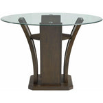 Elements International Round Dapper Counter Height Dining Table with Glass Top and Pedestal Base DPR500CDT IMAGE 2