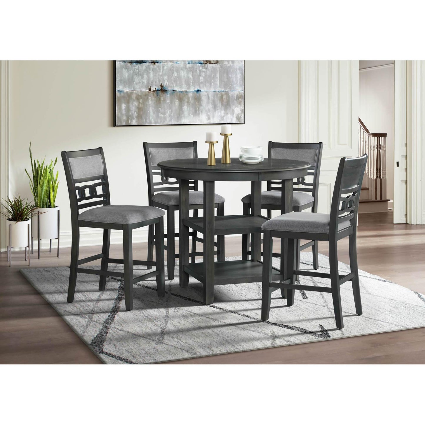 Elements International Round Amherst Counter Height Dining Table with Pedestal Base DAH350CT IMAGE 6