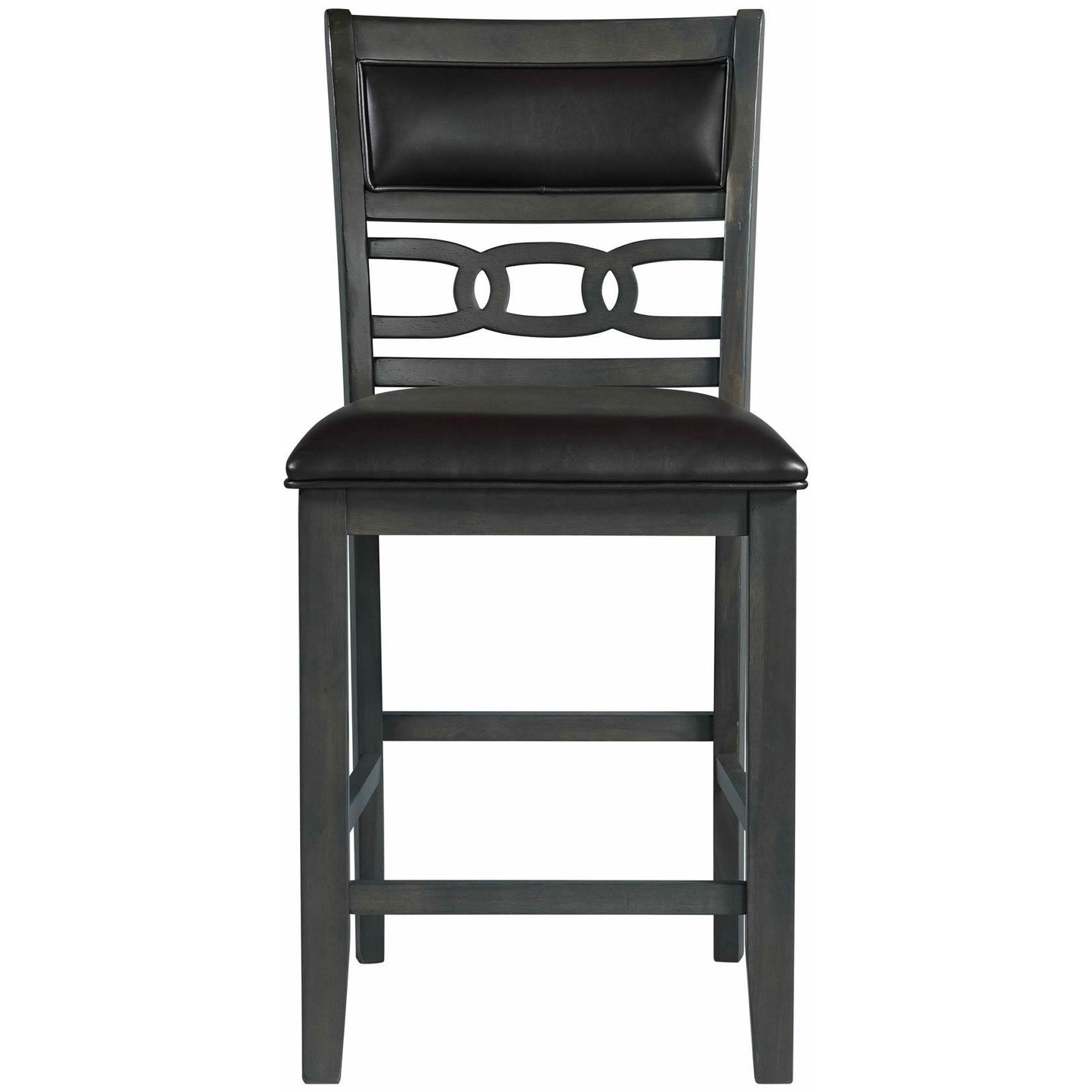  Elements International Amherst Counter Side Chair W/PU Cushion Grey Finish IMAGE 2