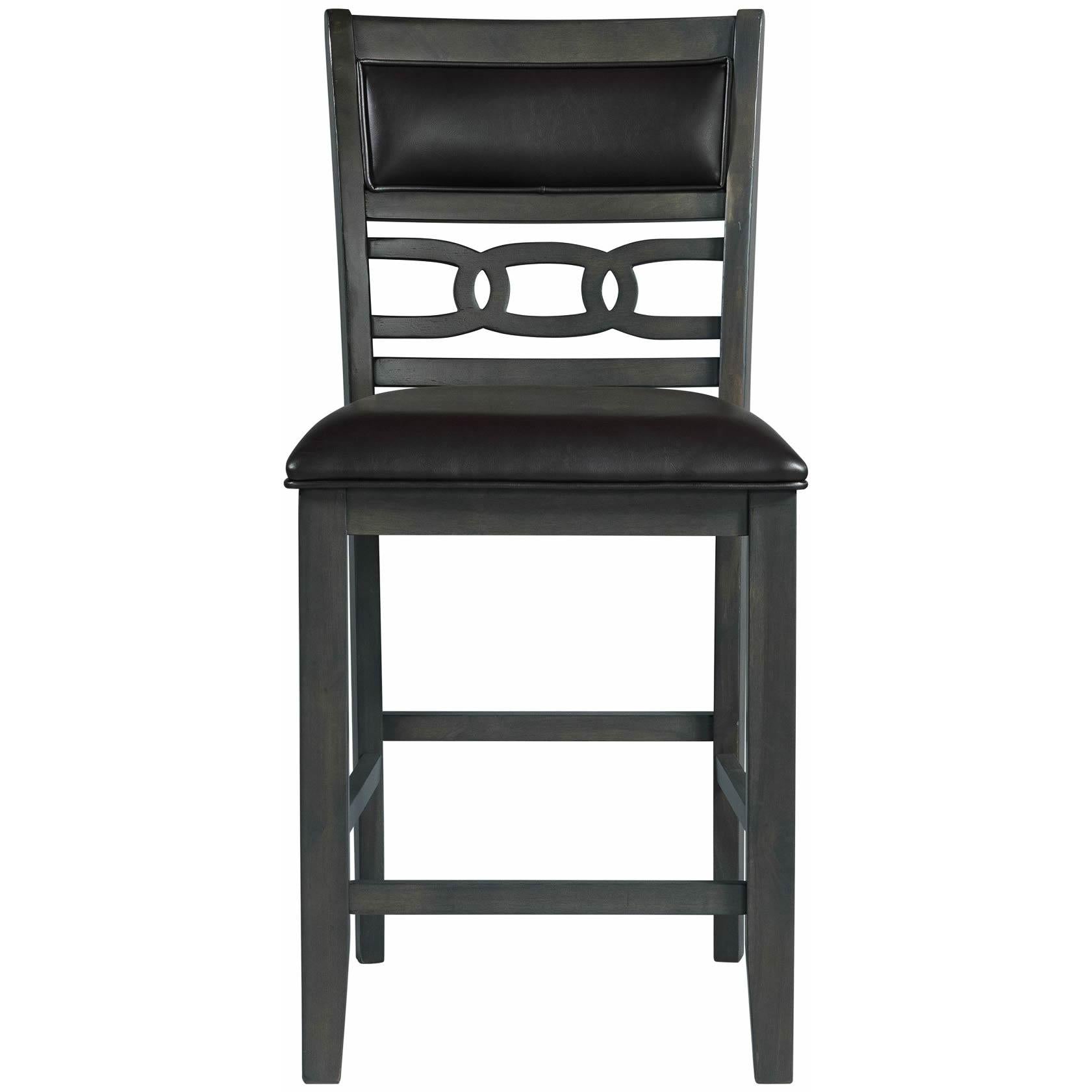  Elements International Amherst Counter Side Chair W/PU Cushion Grey Finish IMAGE 2