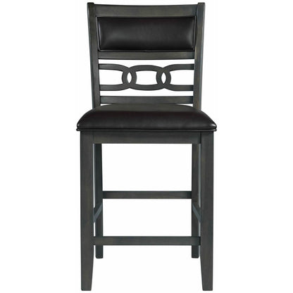  Elements International Amherst Counter Side Chair W/PU Cushion Grey Finish IMAGE 2