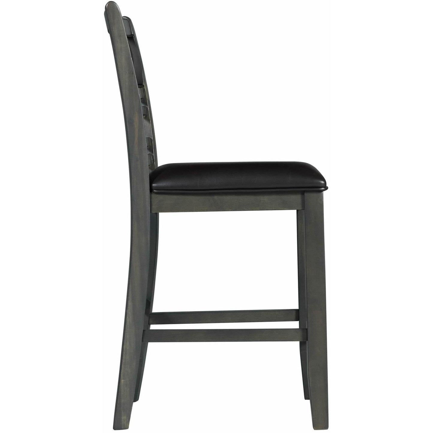  Elements International Amherst Counter Side Chair W/PU Cushion Grey Finish IMAGE 3