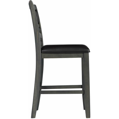  Elements International Amherst Counter Side Chair W/PU Cushion Grey Finish IMAGE 3
